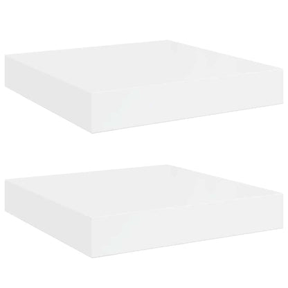 Scaffali a Parete 2 pz Bianco Lucido 23x23,5x3,8 cm in MDF | homemem39