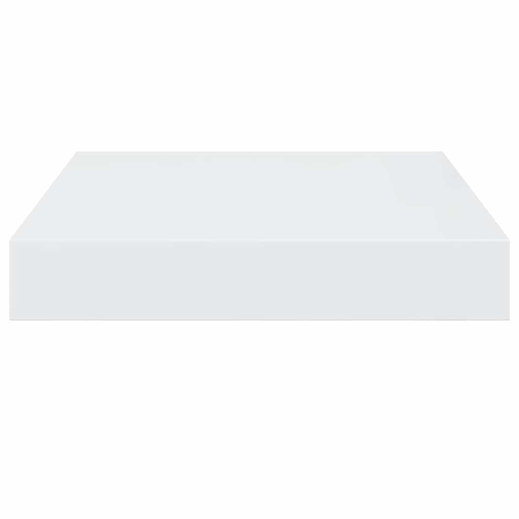 Scaffali a Parete 2 pz Bianco Lucido 23x23,5x3,8 cm in MDF