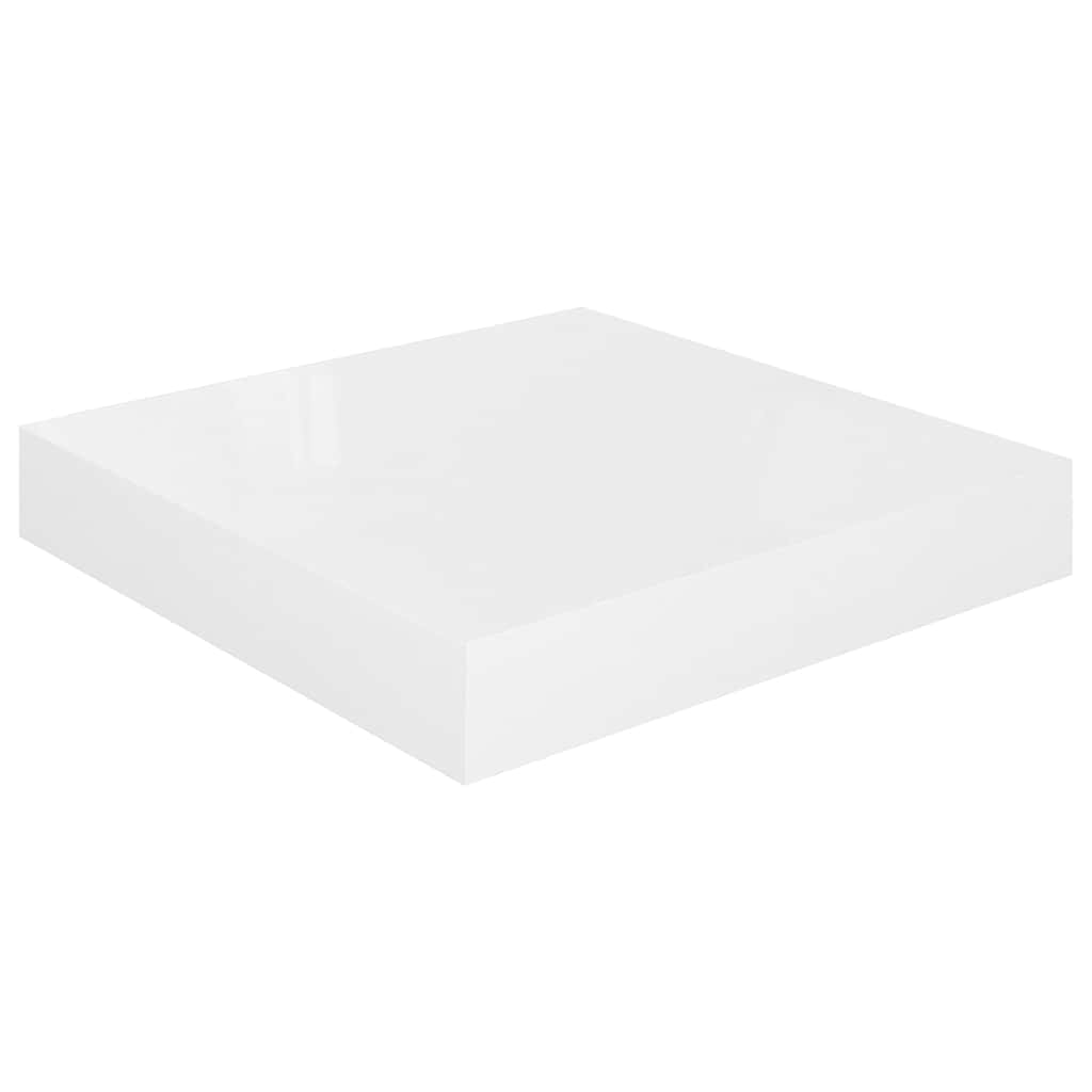 Scaffali a Parete 4 pz Bianco Lucido 23x23,5x3,8 cm in MDF | homemem39