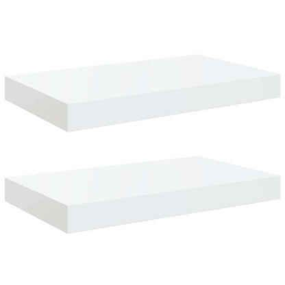 Scaffali a Parete 2 pz Bianco Lucido 40x23,5x3,8 cm in MDF | homemem39