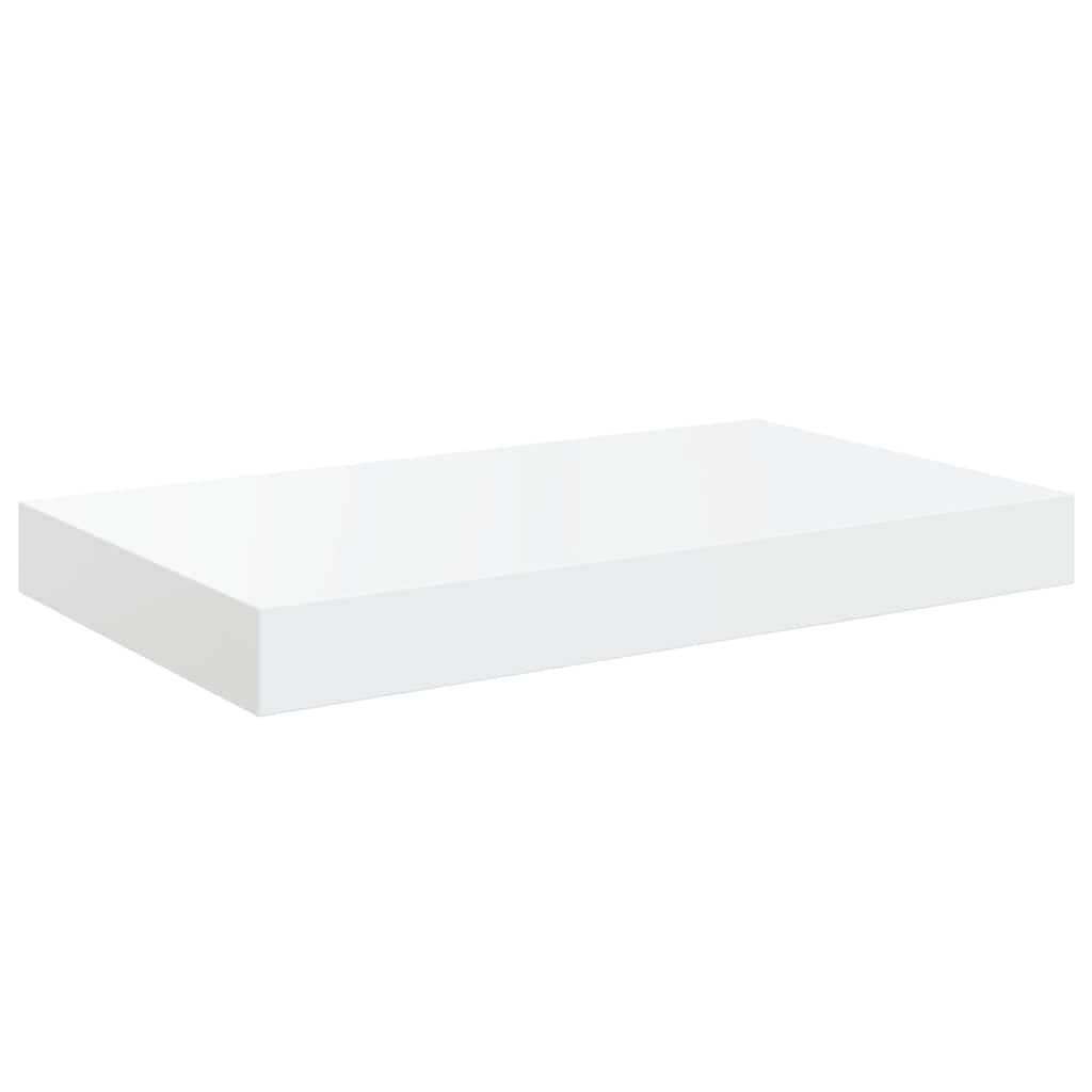 Scaffali a Parete 2 pz Bianco Lucido 40x23,5x3,8 cm in MDF