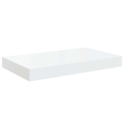 Scaffali a Parete 2 pz Bianco Lucido 40x23,5x3,8 cm in MDF