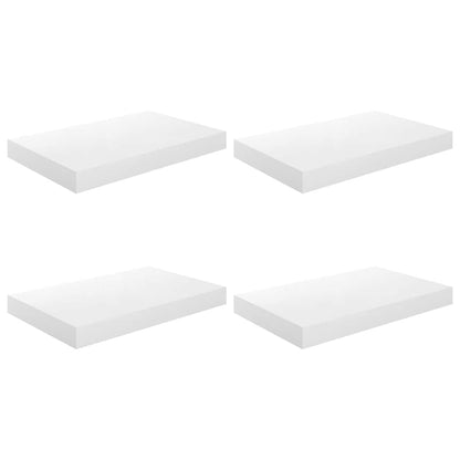 Scaffali a Parete 4 pz Bianco Lucido 40x23,5x3,8 cm in MDF