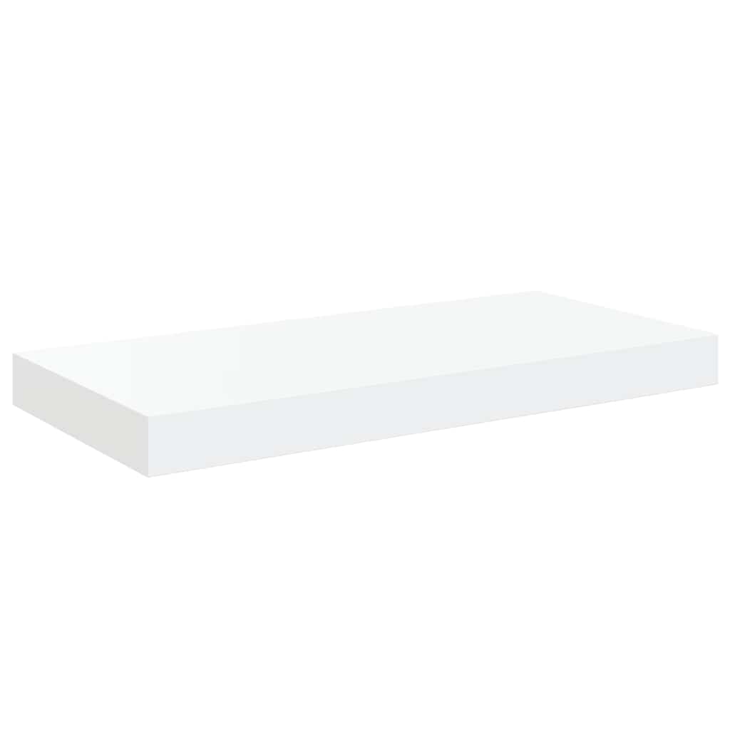 Scaffali a Parete 2 pz Bianco Lucido 50x23,5x3,8 cm in MDF | homemem39