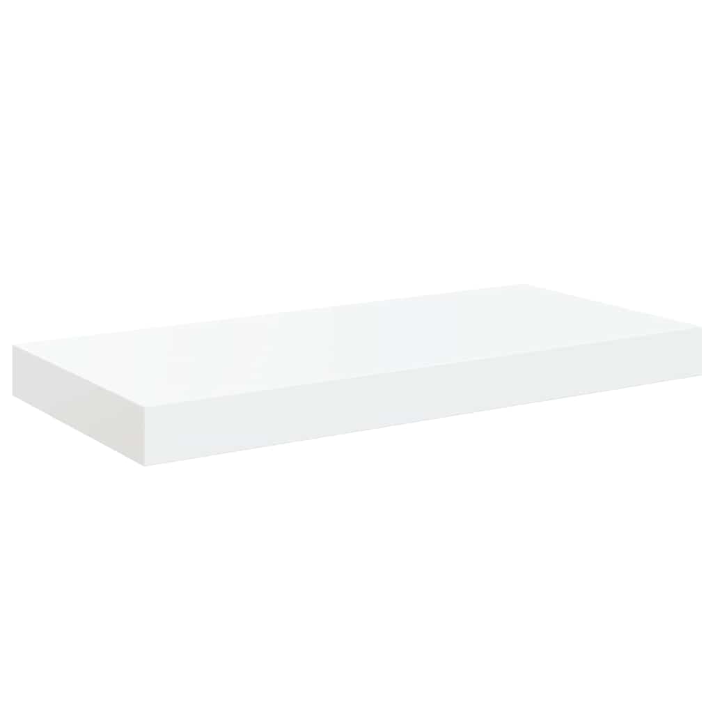 Scaffali a Parete 2 pz Bianco Lucido 50x23,5x3,8 cm in MDF