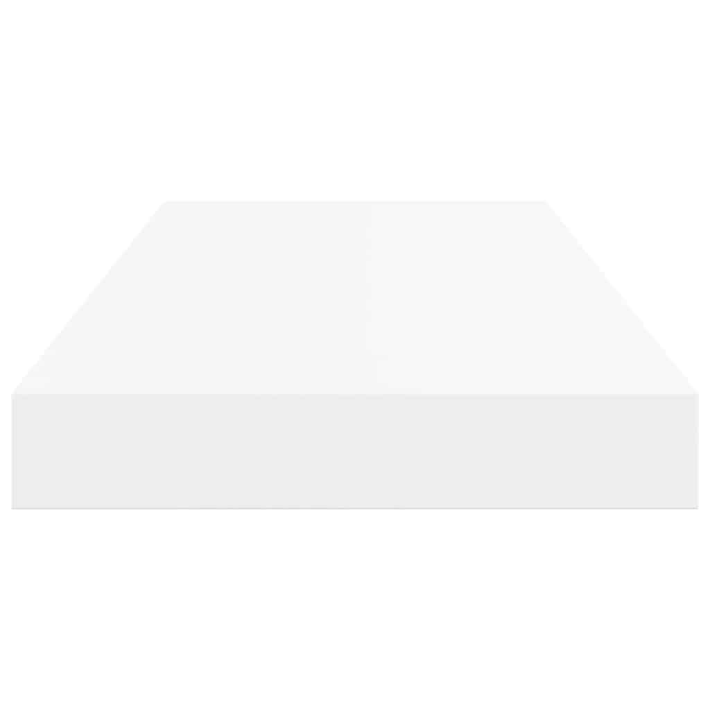Scaffali a Parete 2 pz Bianco Lucido 50x23,5x3,8 cm in MDF | homemem39