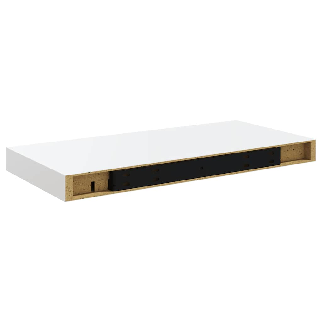 Scaffali a Parete 2 pz Bianco Lucido 50x23,5x3,8 cm in MDF | homemem39