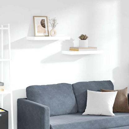 Scaffali a Parete 2 pz Bianco Lucido 50x23,5x3,8 cm in MDF | homemem39