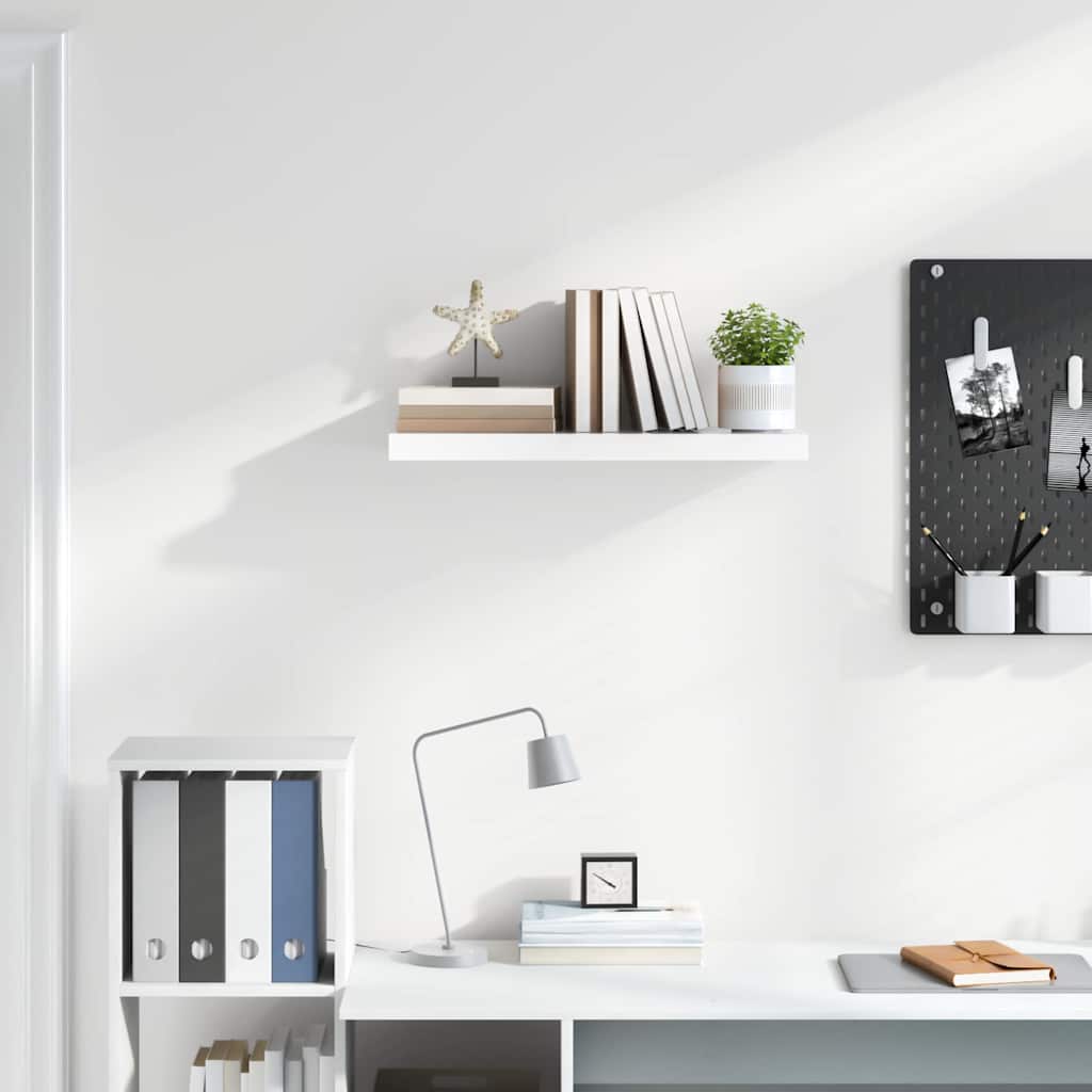 Scaffale a Parete Bianco Lucido 60x23,5x3,8 cm in MDF | homemem39