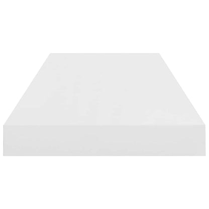 Scaffale a Parete Bianco Lucido 60x23,5x3,8 cm in MDF