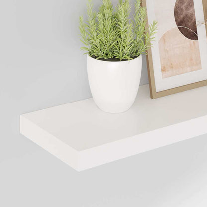 Scaffali a Parete 2 pz Bianco Lucido 60x23,5x3,8 cm in MDF