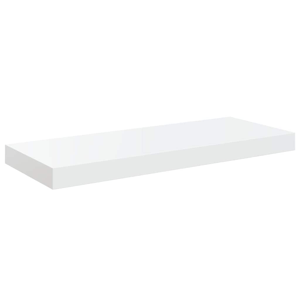 Scaffali a Parete 2 pz Bianco Lucido 60x23,5x3,8 cm in MDF