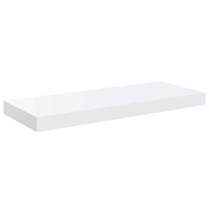 Scaffali a Parete 2 pz Bianco Lucido 60x23,5x3,8 cm in MDF