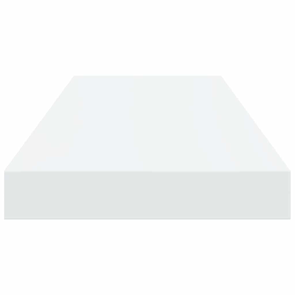 Scaffali a Parete 2 pz Bianco Lucido 60x23,5x3,8 cm in MDF