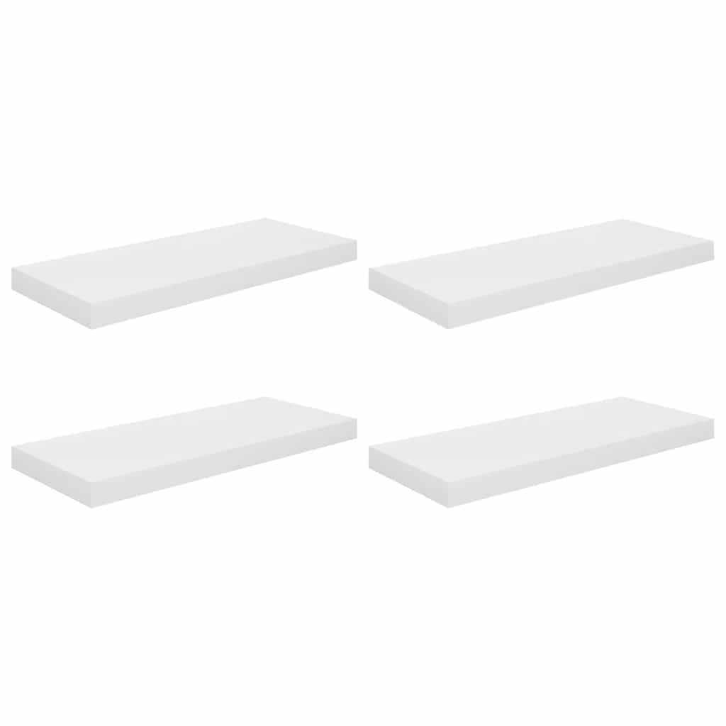Scaffali a Parete 4 pz Bianco Lucido 60x23,5x3,8 cm in MDF | homemem39