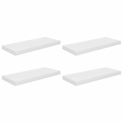 Scaffali a Parete 4 pz Bianco Lucido 60x23,5x3,8 cm in MDF | homemem39