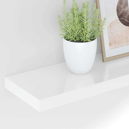 Scaffali a Parete 4 pz Bianco Lucido 60x23,5x3,8 cm in MDF