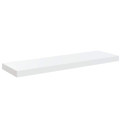 Scaffali a Parete 2 pz Bianco Lucido 80x23,5x3,8 cm in MDF