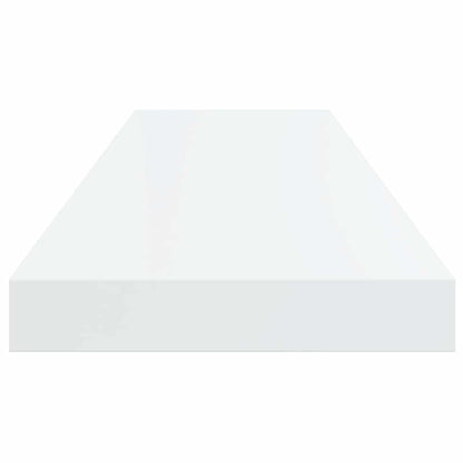 Scaffali a Parete 2 pz Bianco Lucido 80x23,5x3,8 cm in MDF