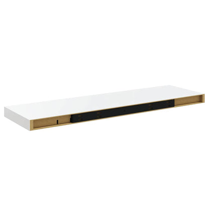 Scaffali a Parete 2 pz Bianco Lucido 80x23,5x3,8 cm in MDF | homemem39