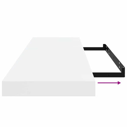 Scaffali a Parete 2 pz Bianco Lucido 80x23,5x3,8 cm in MDF | homemem39
