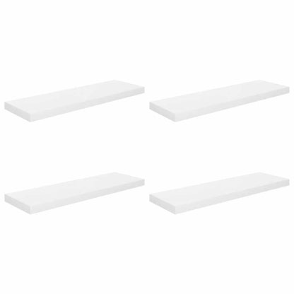 Scaffali a Parete 4 pz Bianco Lucido 80x23,5x3,8 cm in MDF | homemem39