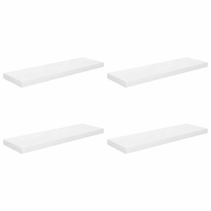 Scaffali a Parete 4 pz Bianco Lucido 80x23,5x3,8 cm in MDF