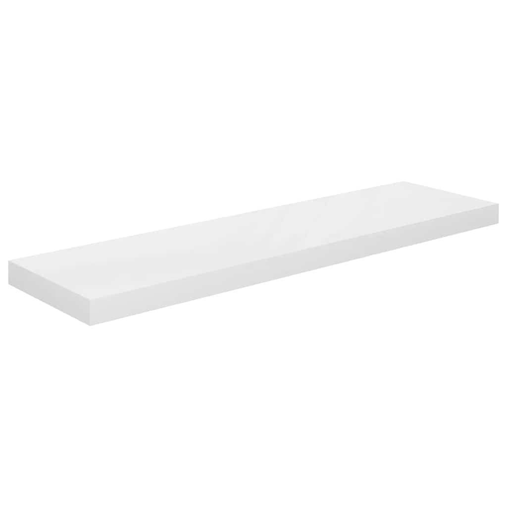 Scaffale a Parete Bianco Lucido 90x23,5x3,8 cm in MDF | homemem39
