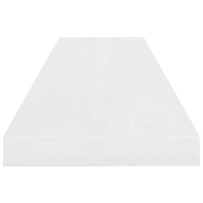 Scaffali a Parete 2 pz Bianco Lucido 90x23,5x3,8 cm in MDF | homemem39