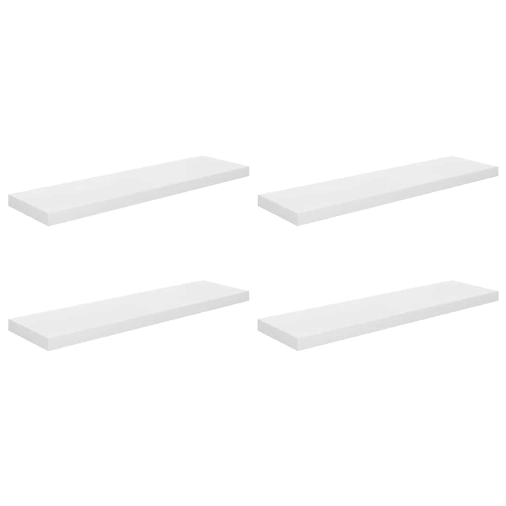 Scaffali a Parete 4 pz Bianco Lucido 23x23,5x3,8 cm in MDF | homemem39