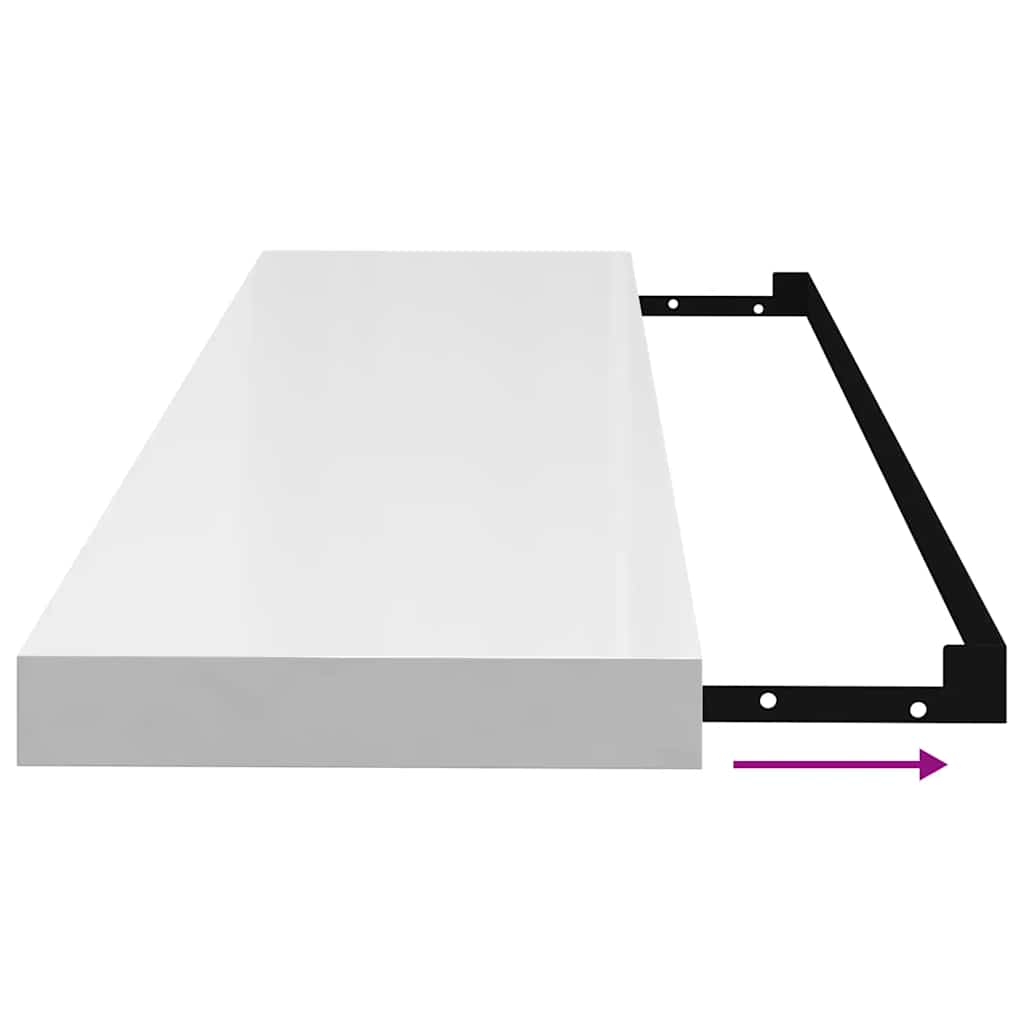 Scaffali a Parete 4 pz Bianco Lucido 23x23,5x3,8 cm in MDF | homemem39