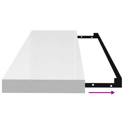 Scaffali a Parete 4 pz Bianco Lucido 23x23,5x3,8 cm in MDF | homemem39