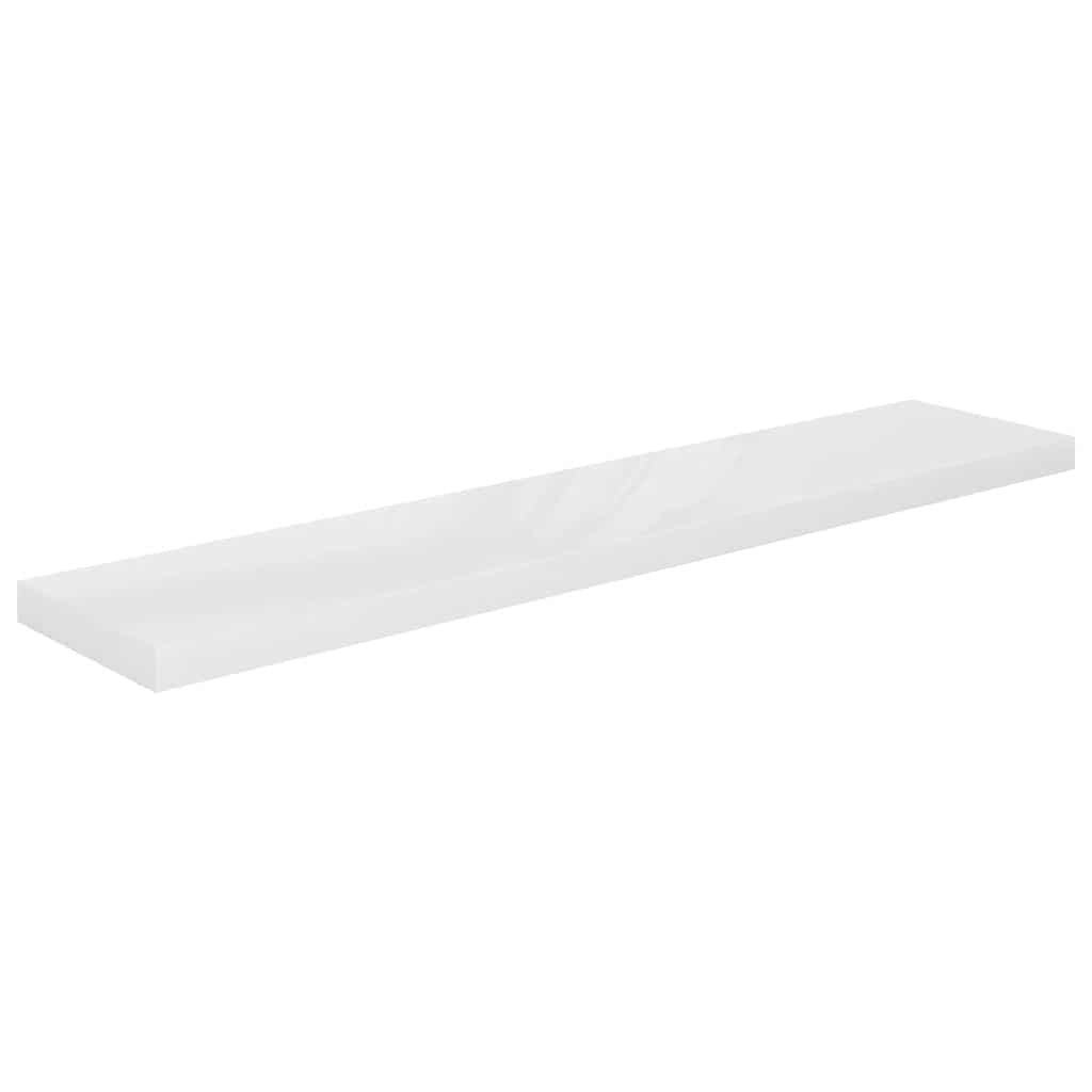 Scaffale a Parete Bianco Lucido 120x23,5x3,8 cm in MDF | homemem39