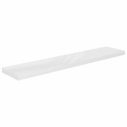 Scaffale a Parete Bianco Lucido 120x23,5x3,8 cm in MDF