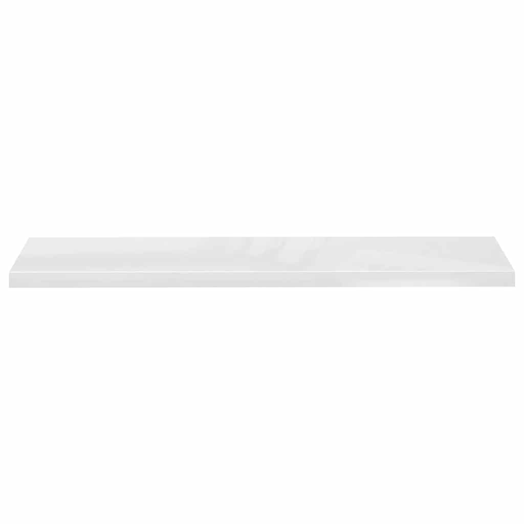 Scaffale a Parete Bianco Lucido 120x23,5x3,8 cm in MDF