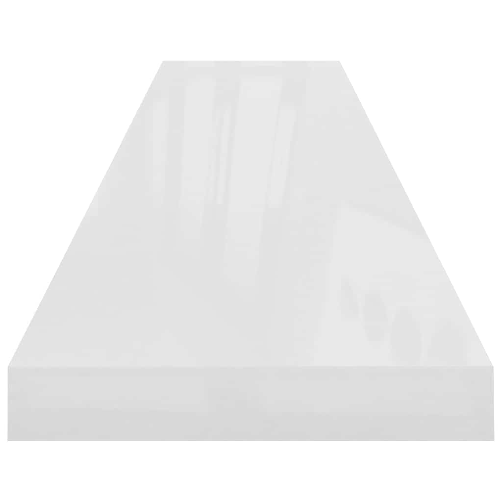 Scaffale a Parete Bianco Lucido 120x23,5x3,8 cm in MDF