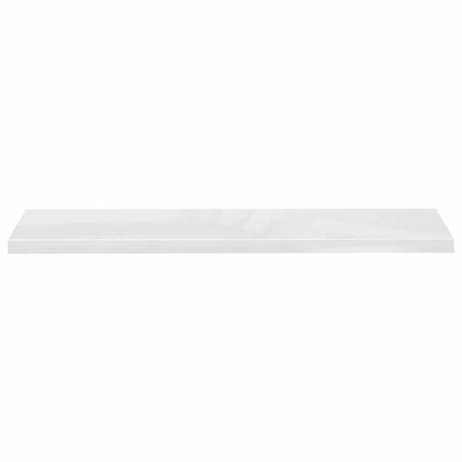 Scaffali a Parete 2 pz Bianco Lucido 120x23,5x3,8 cm in MDF