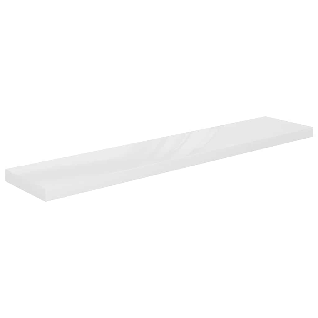 Scaffali a Parete 2 pz Bianco Lucido 120x23,5x3,8 cm in MDF | homemem39
