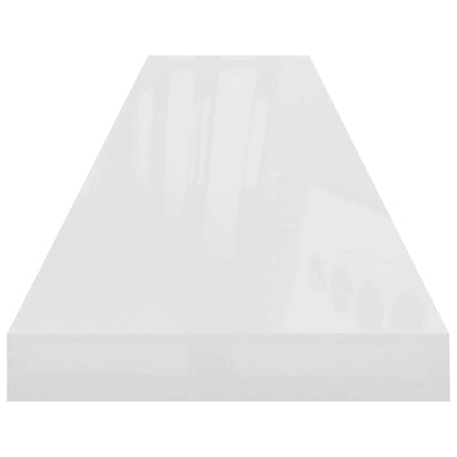 Scaffali a Parete 2 pz Bianco Lucido 120x23,5x3,8 cm in MDF | homemem39