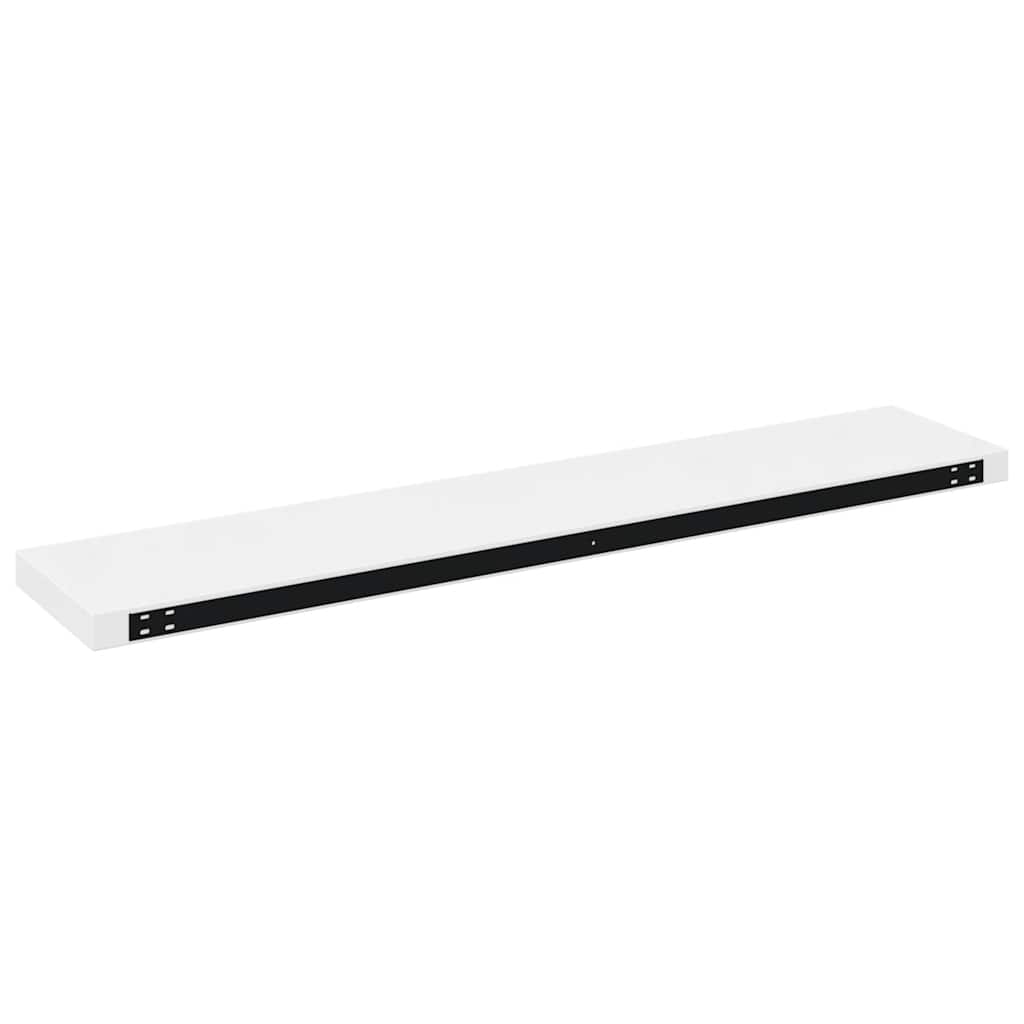 Scaffali a Parete 2 pz Bianco Lucido 120x23,5x3,8 cm in MDF | homemem39