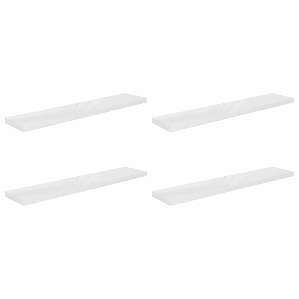 Scaffali a Parete 4 pz Bianco Lucido 120x23,5x3,8 cm in MDF | homemem39