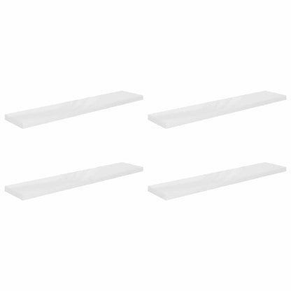 Scaffali a Parete 4 pz Bianco Lucido 120x23,5x3,8 cm in MDF | homemem39