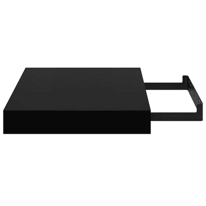 Scaffale a Parete Nero Lucido 23x23,5x3,8 cm in MDF | homemem39