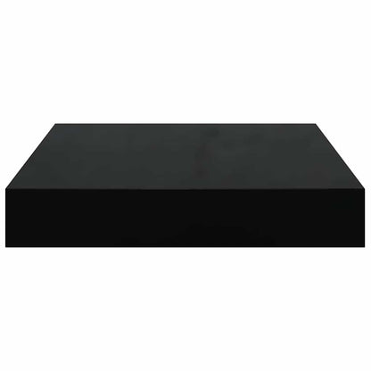 Scaffali a Parete 2 pz Nero Lucido 23x23,5x3,8 cm in MDF | homemem39