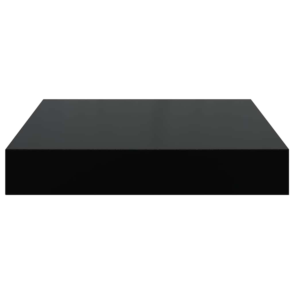 Scaffali a Parete 2 pz Nero Lucido 23x23,5x3,8 cm in MDF | homemem39