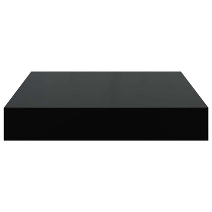 Scaffali a Parete 2 pz Nero Lucido 23x23,5x3,8 cm in MDF | homemem39