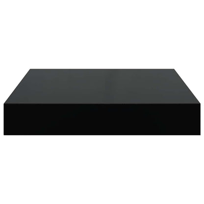Scaffali a Parete 4 pz Nero Lucido 23x23,5x3,8 cm in MDF | homemem39