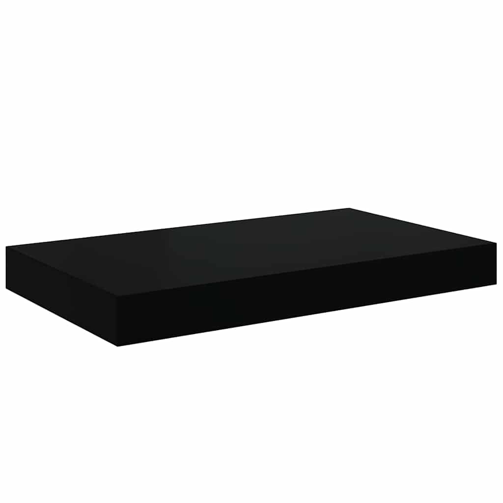 Scaffale a Parete Nero Lucido 40x23,5x3,8 cm in MDF