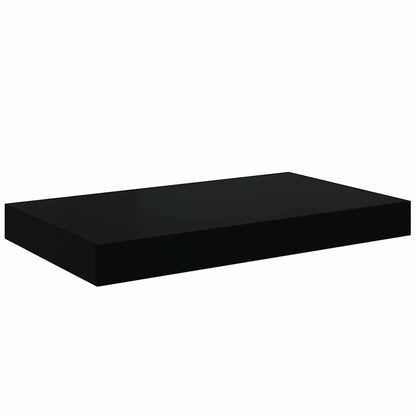 Scaffale a Parete Nero Lucido 40x23,5x3,8 cm in MDF