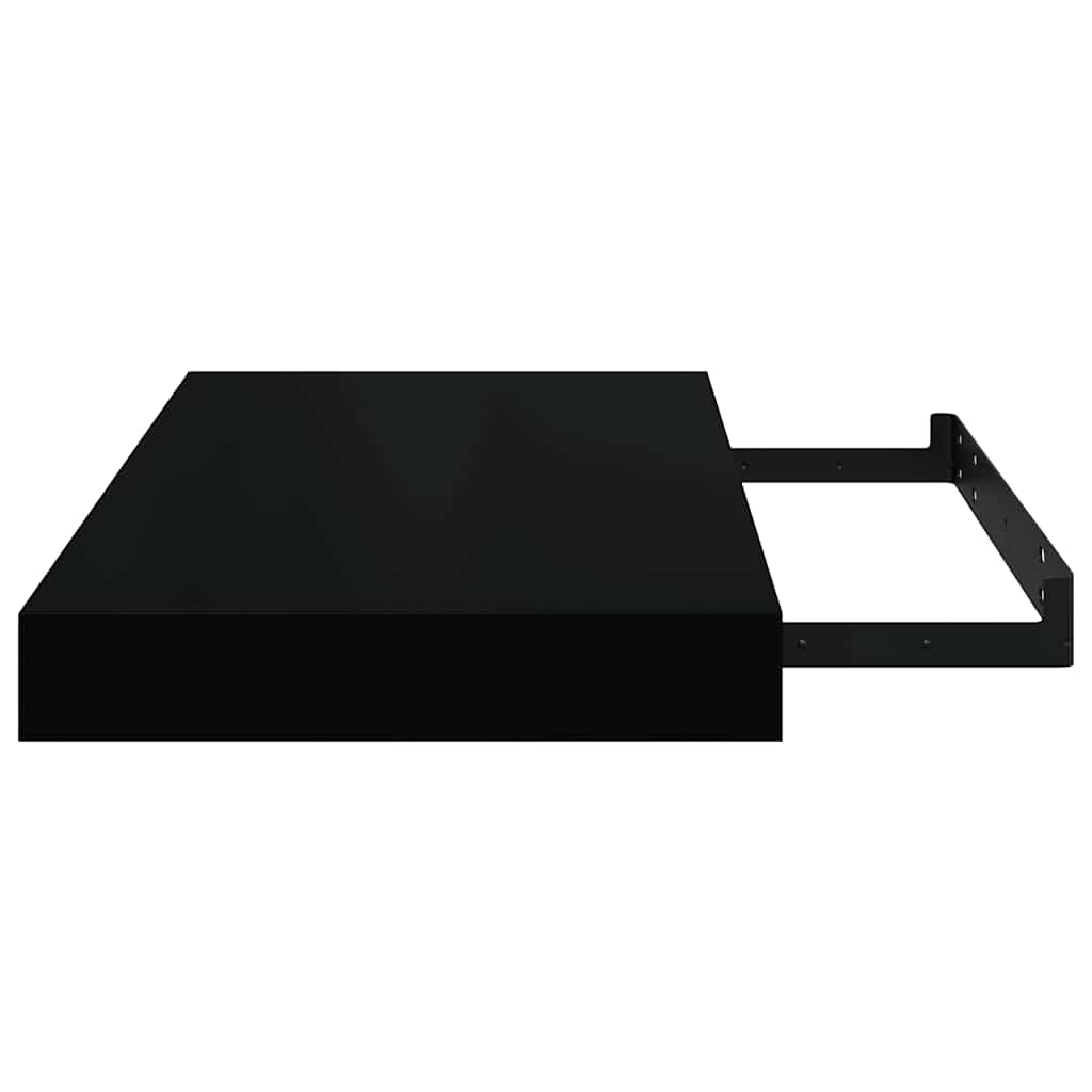 Scaffale a Parete Nero Lucido 40x23,5x3,8 cm in MDF | homemem39